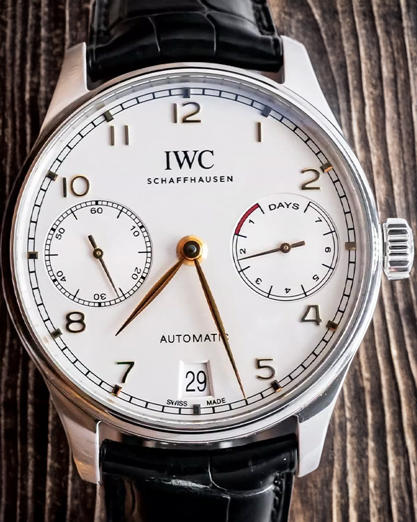 2016 IWC Schaffhausen Portugieser 42.3MM Silver Dial Leather Strap (IW500704)