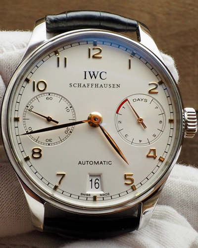 IWC Schaffhausen Portugieser Automatic 42.3MM Silver Dial Leather Strap (IW500114)