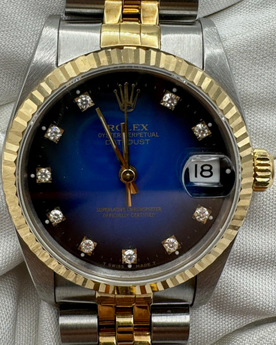 Rolex Datejust 31MM Blue "Vignette" Dial Two-Tone Jubilee Bracelet (68273)