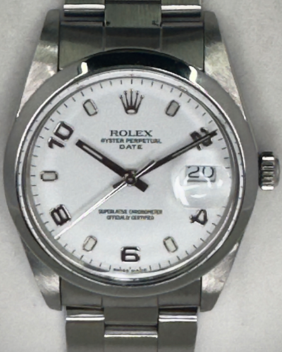 Rolex Oyster Perpetual Date 34MM White Dial Oyster Bracelet (15000)