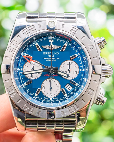 Breitling Chronomat GMT 44MM Blue Dial Steel Bracelet (AB042011/C851)