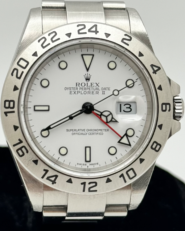 No Reserve - 2005 Rolex Explorer II "Polar" 40MM White Dial Steel Bracelet (16570)