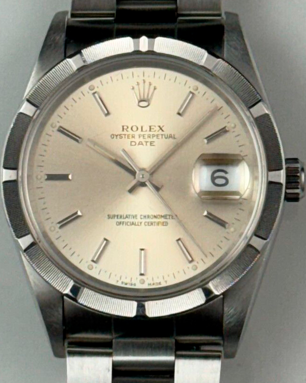 Rolex Oyster Perpetual Date Vintage 34MM Silver Dial Oyster Bracelet (15210)