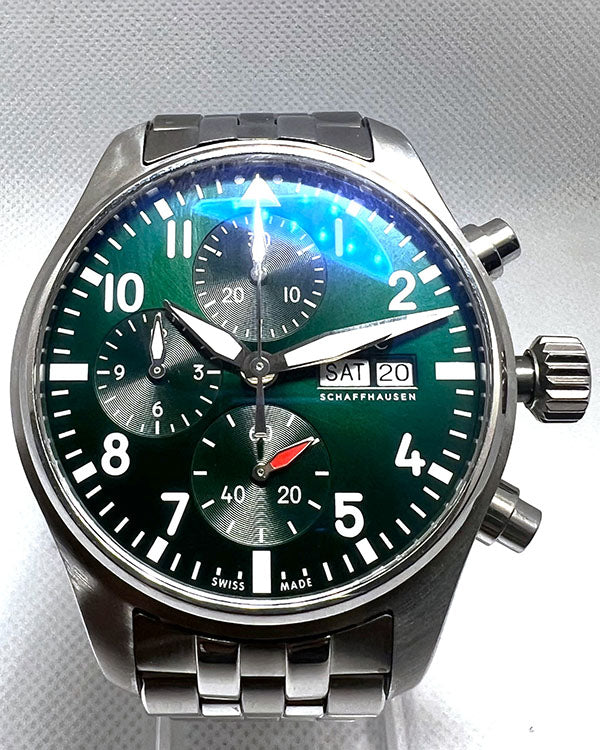 2021 IWC Schaffhausen Pilot 41MM Green Dial Steel Bracelet (IW388104)