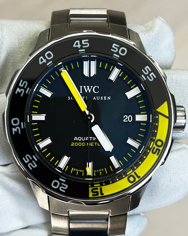 IWC Schaffhausen Aquatimer Automatic 2000 44MM Black Dial Steel Bracelet (IW356808)