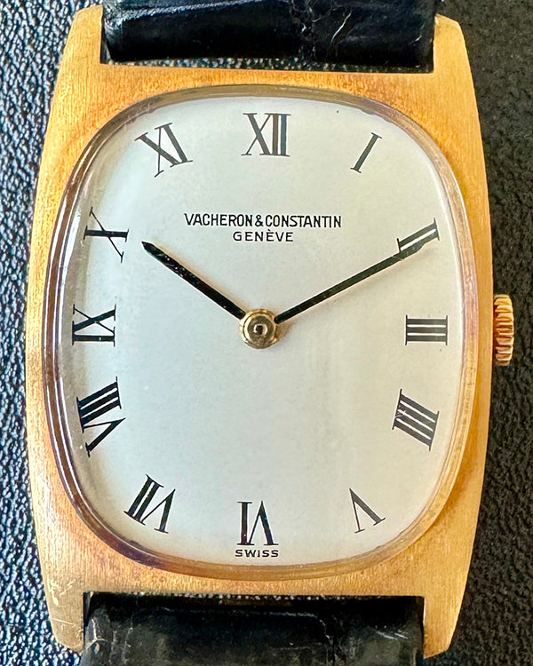 Vacheron Constantin Vintage Calatrava 25x35MM White Dial Leather Strap (7813)