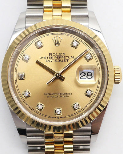 Rolex Datejust 36MM Champagne Dial Two-Tone Jubilee Bracelet (126233)