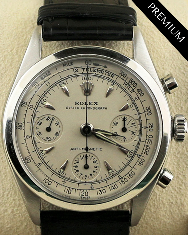 1956 (223k Serial) Rolex Oyster Chronograph "Pre-Daytona" 36MM White Dial Leather Strap (6234)