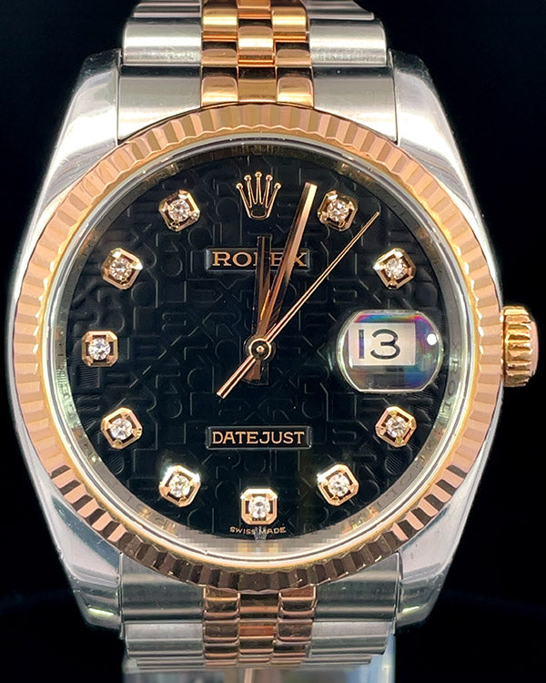 Rolex Datejust 36MM Jubilee Black Dial Two-Tone Jubilee Bracelet (116231)