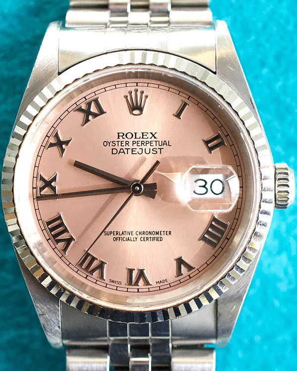 2000 (P Serial) Rolex Datejust 36MM Pink Dial Jubilee Bracelet (16234)