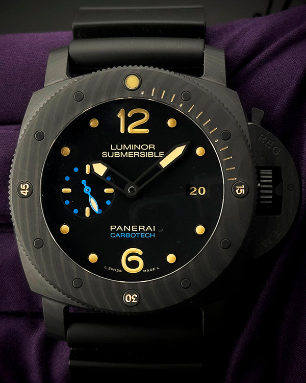 2017 Panerai Luminor Submersible 1950 47MM Black Dial Rubber Strap (PAM00616)