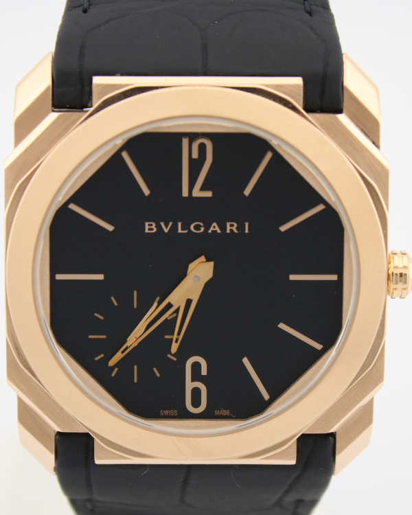 2021 Bvlgari Octo Finissimo 40MM Black Dial Leather Strap (103286)