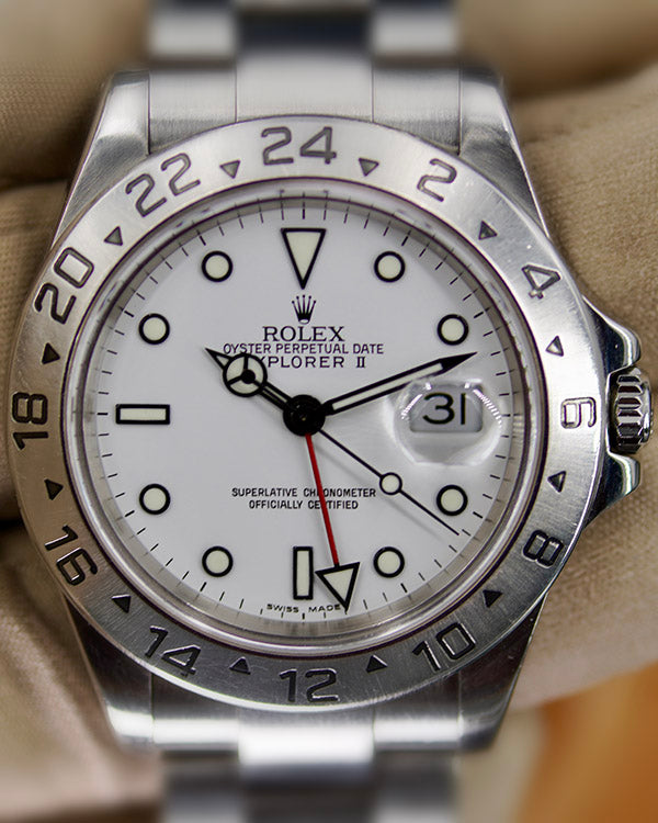 2003 (Y Serial)  Rolex Explorer II "Polar" 40MM White Dial Oyster Bracelet (16570)