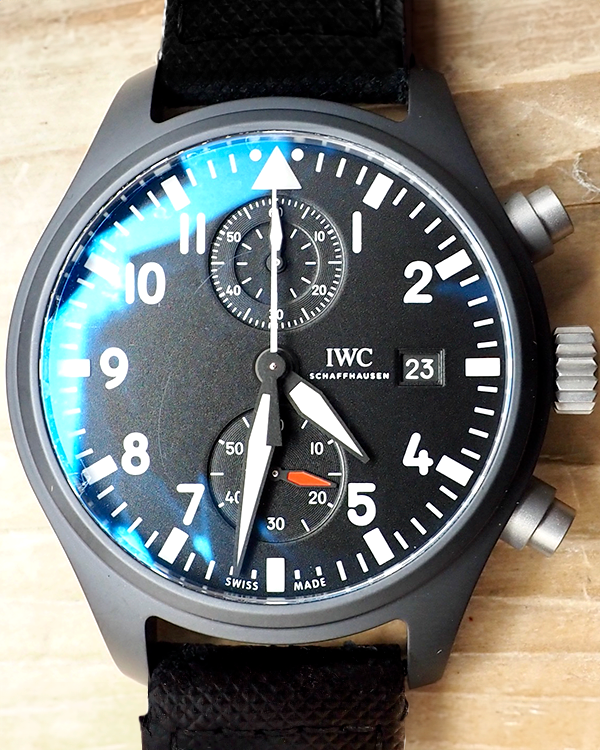 2018 IWC Schaffhausen Pilot Chronograph Top Gun 44MM Black Dial Textile Strap (IW389001)