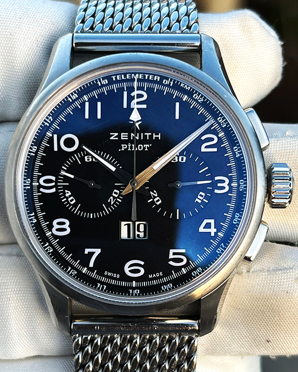 Zenith Pilot Big Date 42MM Black Dial Steel Bracelet (03.2410.4010/21.M2410)