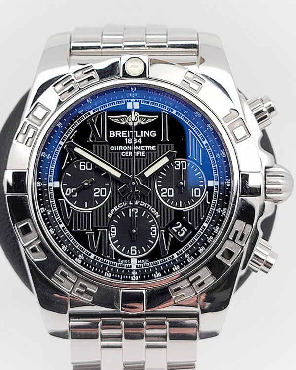 2015 Breitling Chronomat 44MM Black Dial Steel Bracelet (AB011012/BD89)