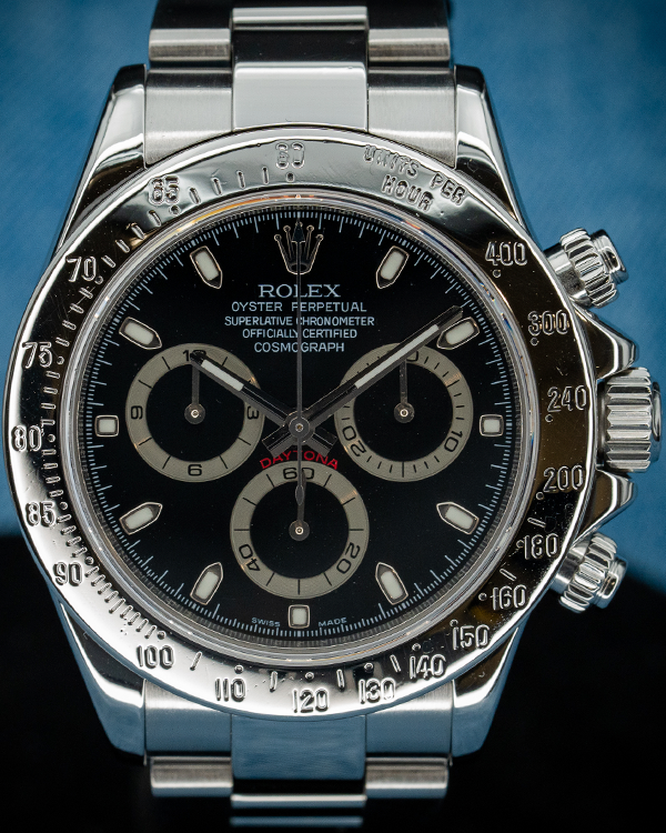 2007 Rolex Cosmograph Daytona 40MM Black Dial Steel Bracelet (116520)