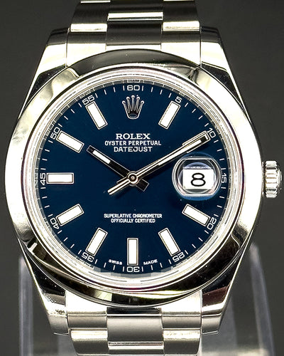 No Reserve - 2013 Rolex Datejust II 41MM Blue Dial Oyster Bracelet (116300)