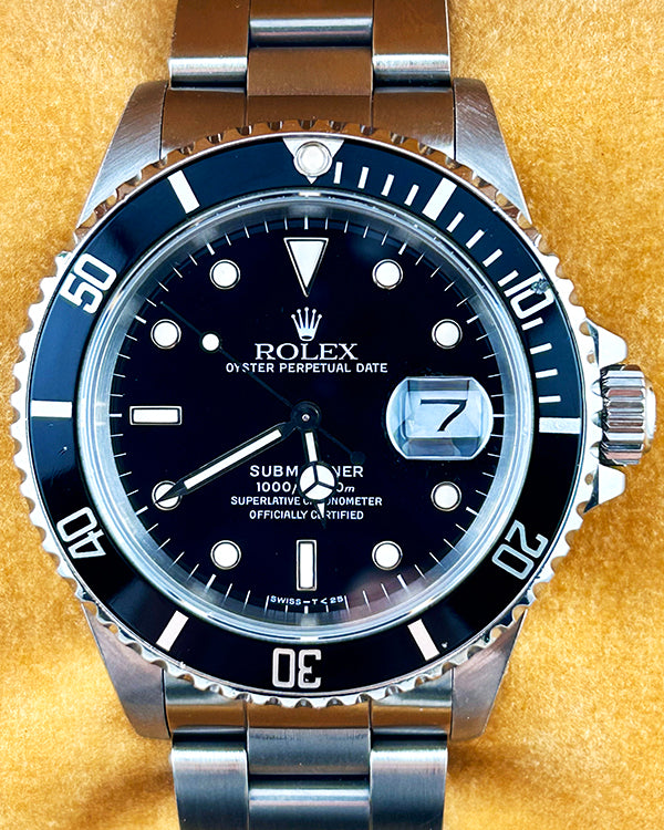 1989 (L Serial) Rolex Submariner Date 40MM Black Dial Oyster Bracelet (16610)