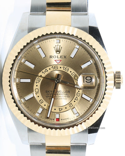 2024 Rolex Sky-Dweller 42MM Champagne Dial Two-Tone Oyster Bracelet (336933)