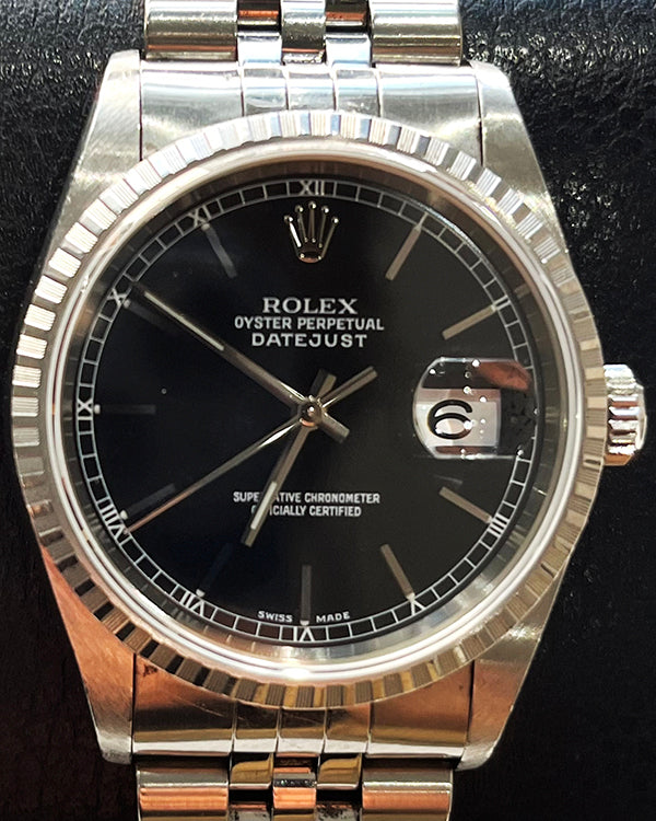 Rolex Datejust 36MM Black Dial Jubilee Bracelet (16220)