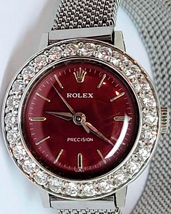 Rolex Precision 20MM Burgundy Dial Aftermarket Steel Bracelet (9169)