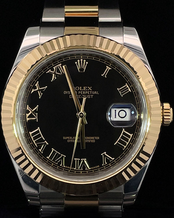 Rolex Datejust II 41MM Black Dial Two-Tone Oyster Bracelet (116333)