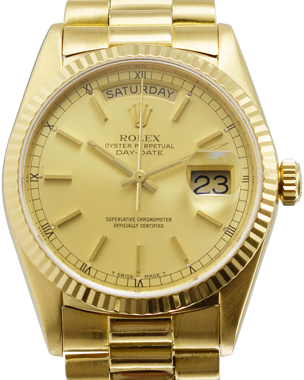 1988 Rolex Day-Date 36MM Champagne Dial Yellow-Gold President Bracelet (18038)