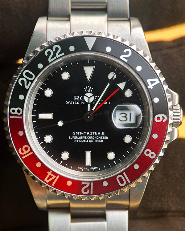 (A Serial) Rolex GMT-Master II "Coke" 40MM Black Dial Oyster Bracelet (16710)