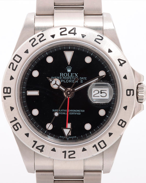 2009 Rolex Explorer II 40MM Black Dial Steel Bracelet (16570)