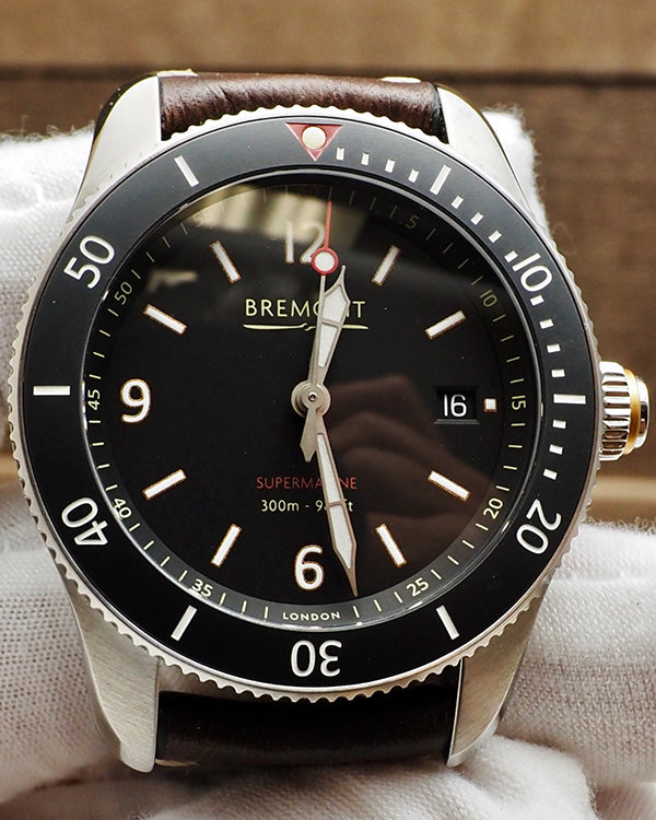 Bremont Supermarine S300 40MM Black Dial Leather Strap (S300-BL)