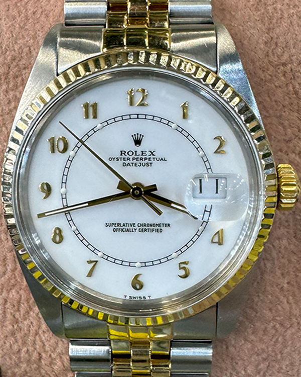 Rolex Datejust Vintage 36MM White Dial Two-Tone Jubliee Bracelet (16013)