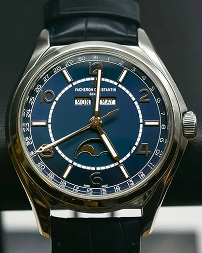 2021 Vacheron Constantin FiftySix Complete Calendar 40MM Blue Dial Leather Strap (4000E/000A-B548)