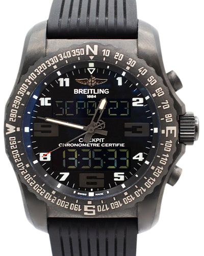 Breitling Cockpit B50 Night Mission 46MM Quartz Black Dial Rubber Strap (VB5010)