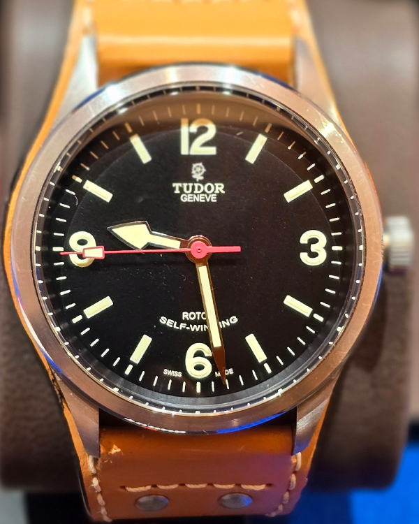 2015 Tudor Heritage Ranger 41MM Black Dial Leather Strap (79910)