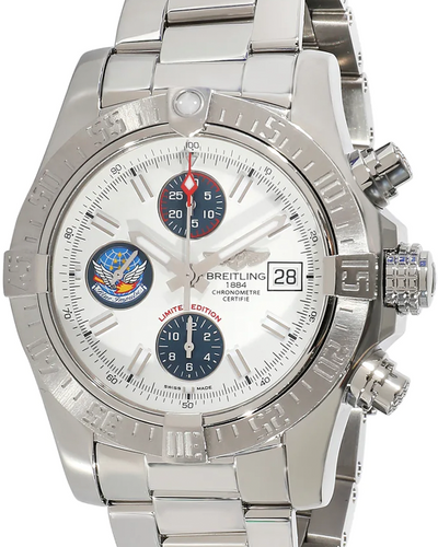 2019 Breitling Avenger II "Blue Impulse" L. E. 43MM White Dial Steel Bracelet (A133811A/A817)