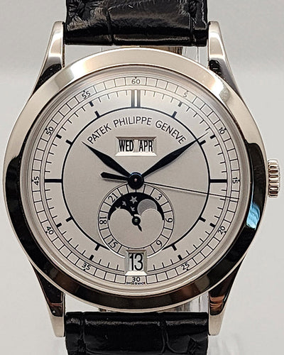 2009 Patek Philippe Annual Calendar 38.5MM Silver Dial Leather Strap (5396G-001)