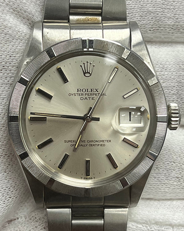 Rolex Oyster Perpetual Date Vintage 34MM Silver Dial Oyster Bracelet (1501)