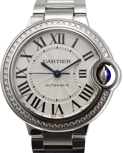 Cartier Ballon Bleu De Cartier 33MM Silver Dial Steel Bracelet (W4BB0016)