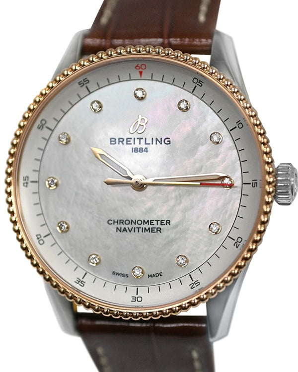 Breitling Navitimer 32MM Quartz Mother of Pearl Dial Leather Strap (U77320)