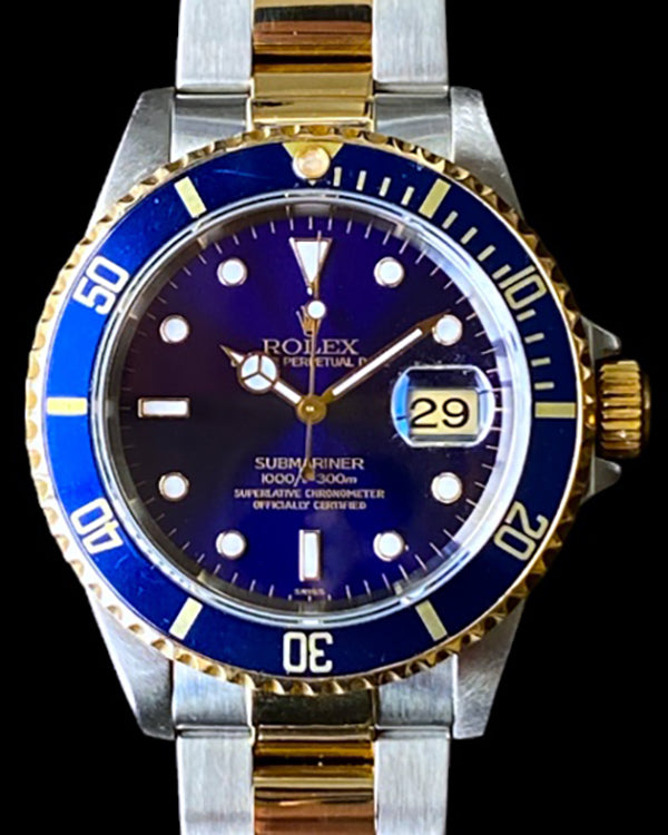 1999 Rolex Submariner Date "Bluesy" 40MM Blue Dial Two-Tone Bracelet (16613)