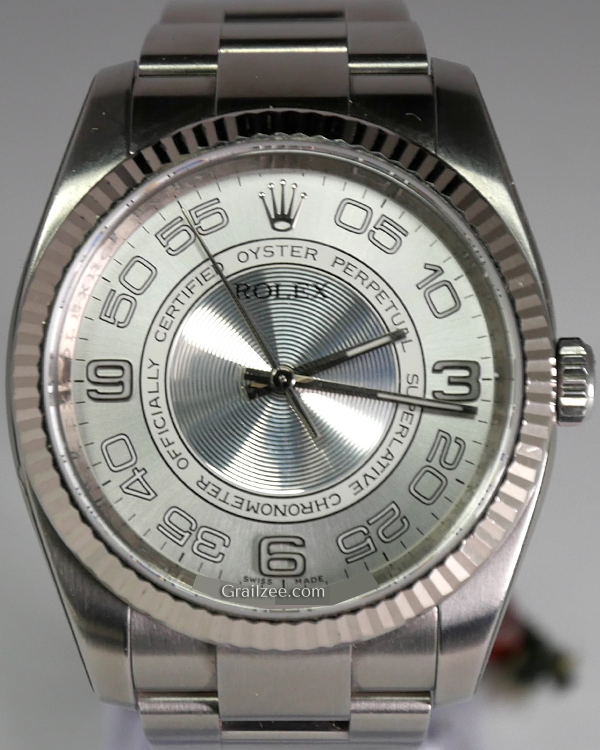 2012 Rolex Oyster Perpetual 36MM Silver Concentric Dial Oyster Bracelet (116034)