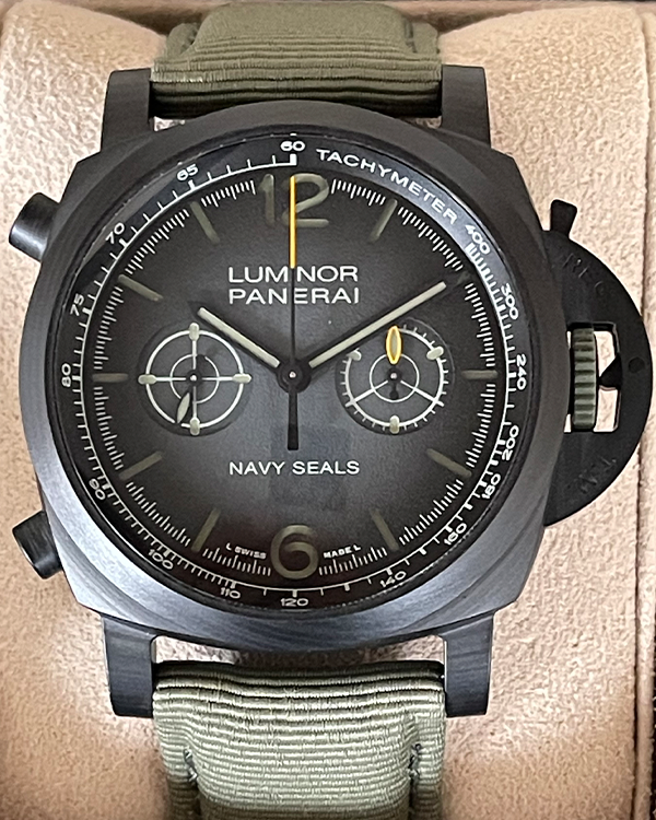 2023 Panerai Luminor Chrono Carbotech Navy SEALs L.E. 44MM "Dégradé" Black Dial Textile Strap (PAM01419)