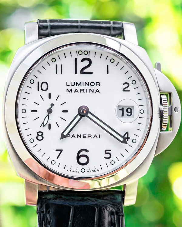 Panerai Luminor Marina Automatic 40MM White Dial Leather Strap (PAM00049)