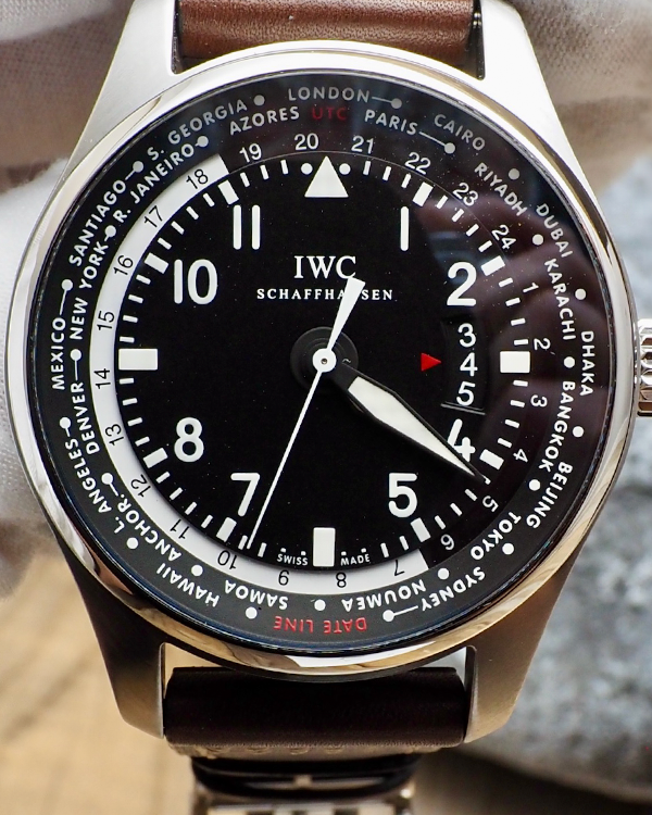 IWC Pilot Worldtimer 45MM Black Dial Leather Strap (IW326201)