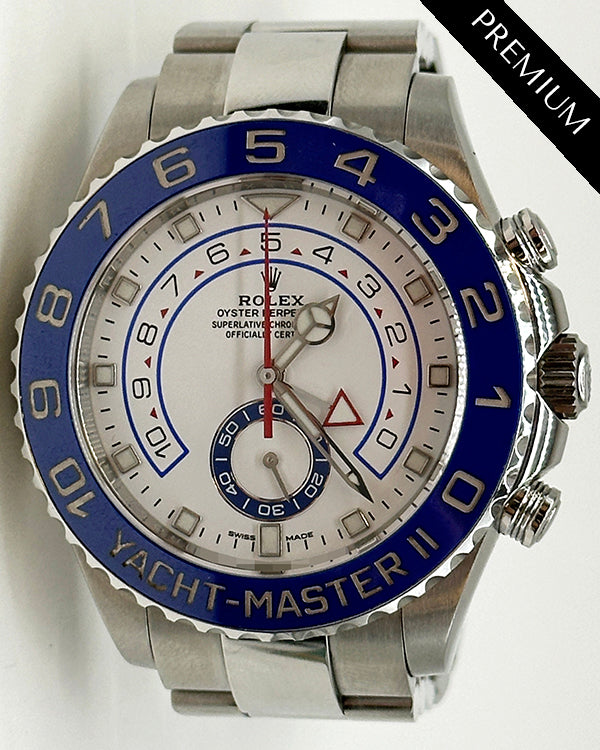 2018 Discontinued Rolex Yacht-Master II 44MM White Dial Oyster Bracelet (116680)