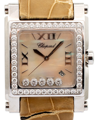 Chopard Happy Sport Vintage 35.5x32MM Quartz Mother of Pearl Dial Leather Strap (288448-2001)