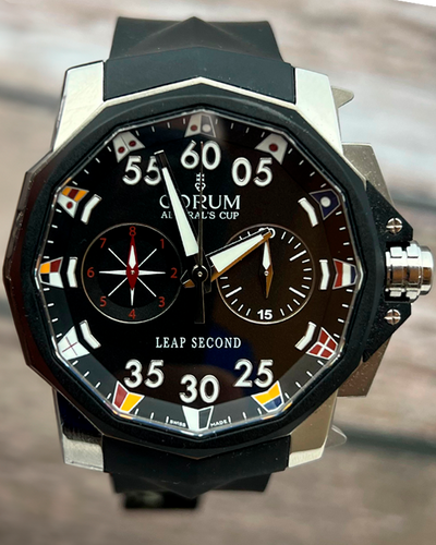 Corum Admiral's Cup Leap Second 48MM Black Dial Rubber Strap (895.931.06)