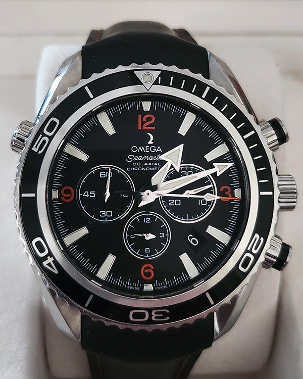 2010 Omega Seamaster Planet Ocean 600M 45.5MM Black Dial Rubber Strap (2910.51.82)