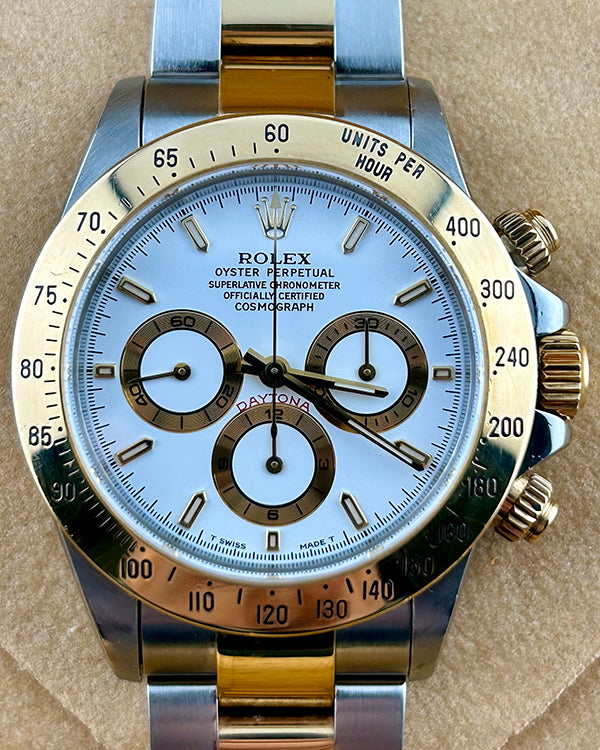 1999 Rolex Cosmograph Daytona "Zenith" 40MM White Dial Two-Tone Bracelet (16523)